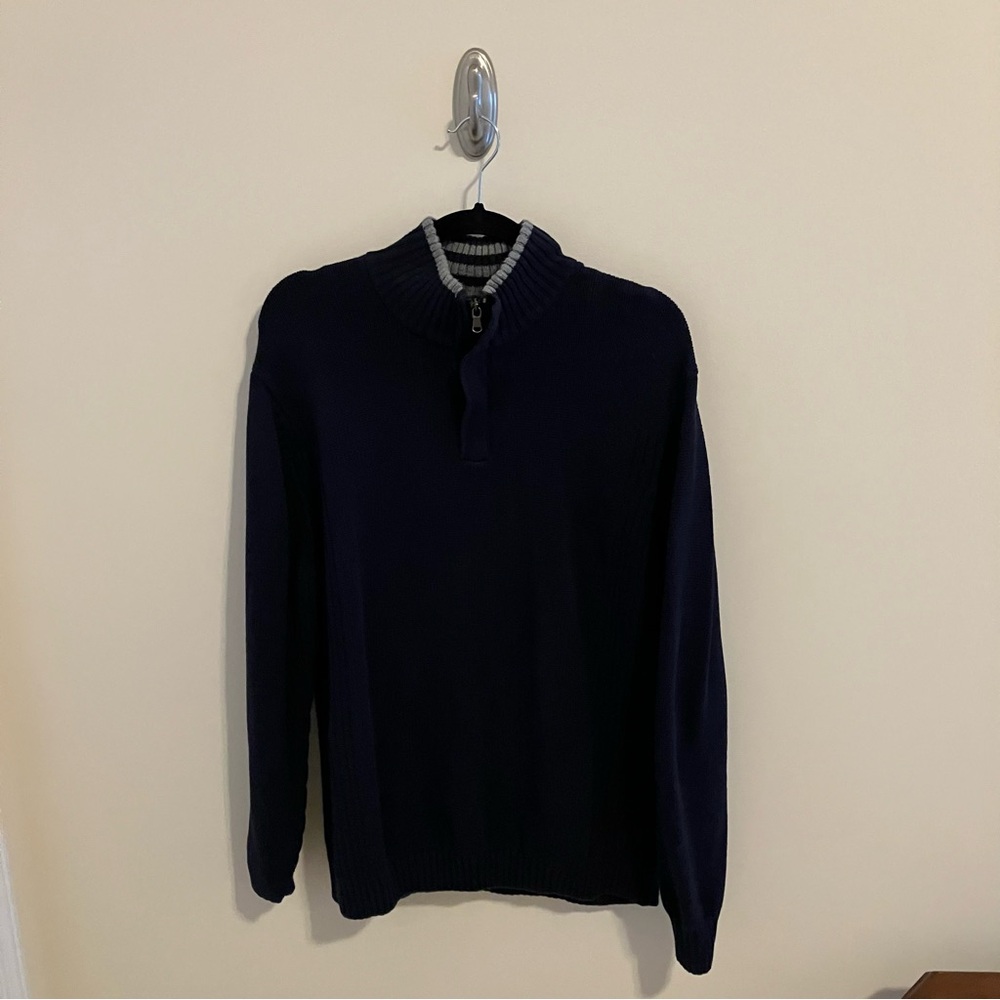 Sebastian Cooper Sweater in Navy Blue/Gray/Grey Extra Large